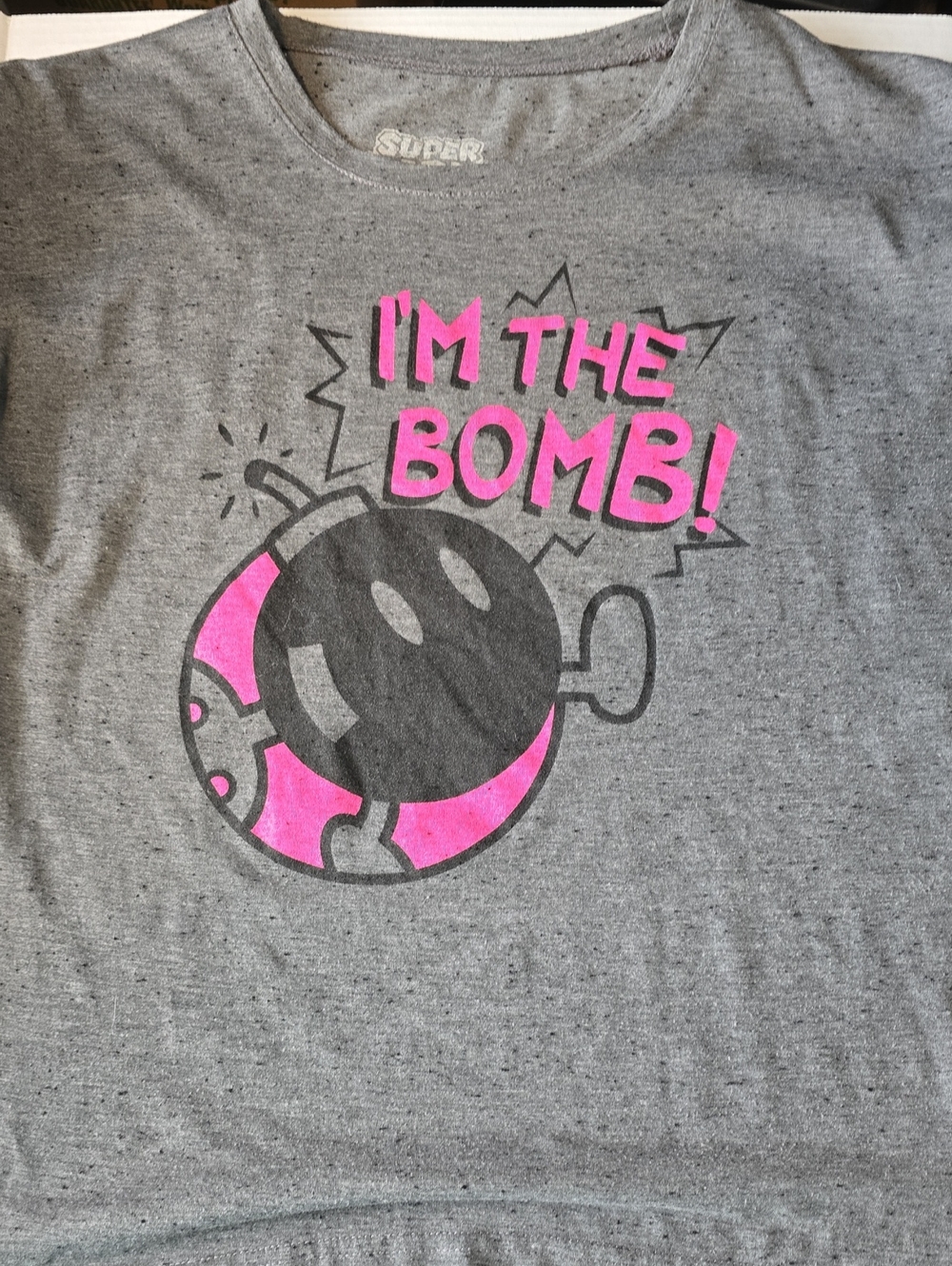 Official Nintendo Super Mario Bob-omb I’m The Bomb Graphic Tee Grey XL